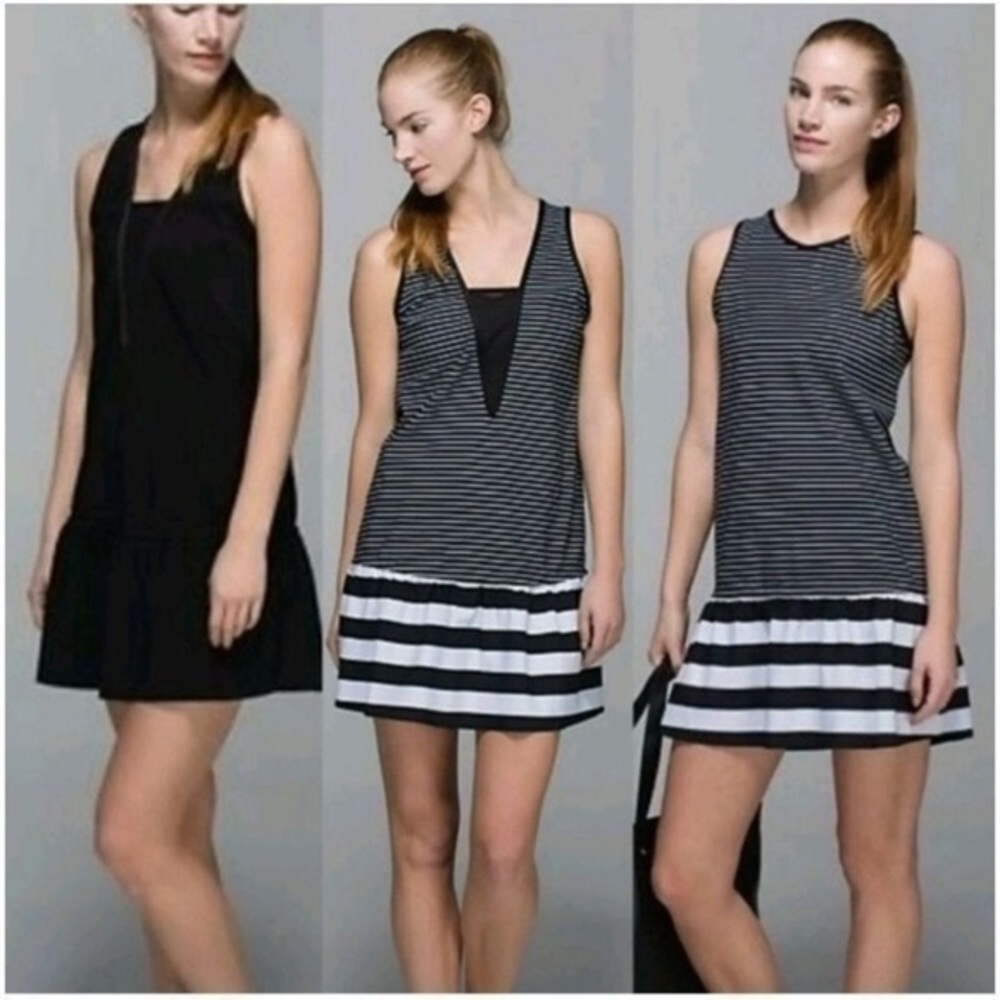 Rare Lululemon Both Ways Dress Parallel Stripe / Black 4-6